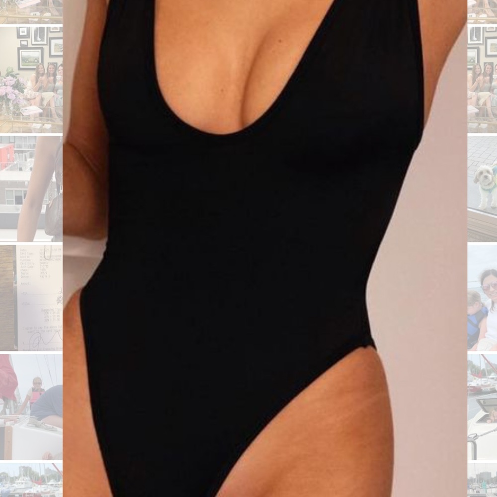 One peice black swim suit